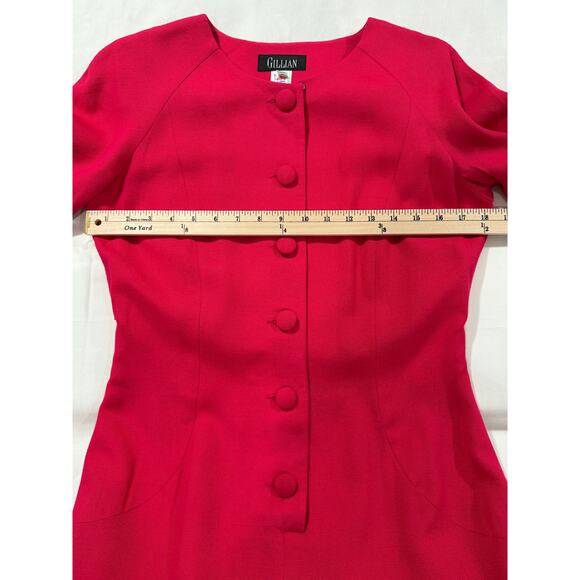 Vintage Gillian Dress 1980's Fushia Pink ILGWU Made in USA Size 8 (055) - Picture 9 of 10